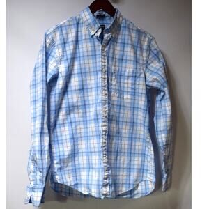 J.Crew Blue Plaid Button Down Shirt Slim Fit Long Sleeve Size Small